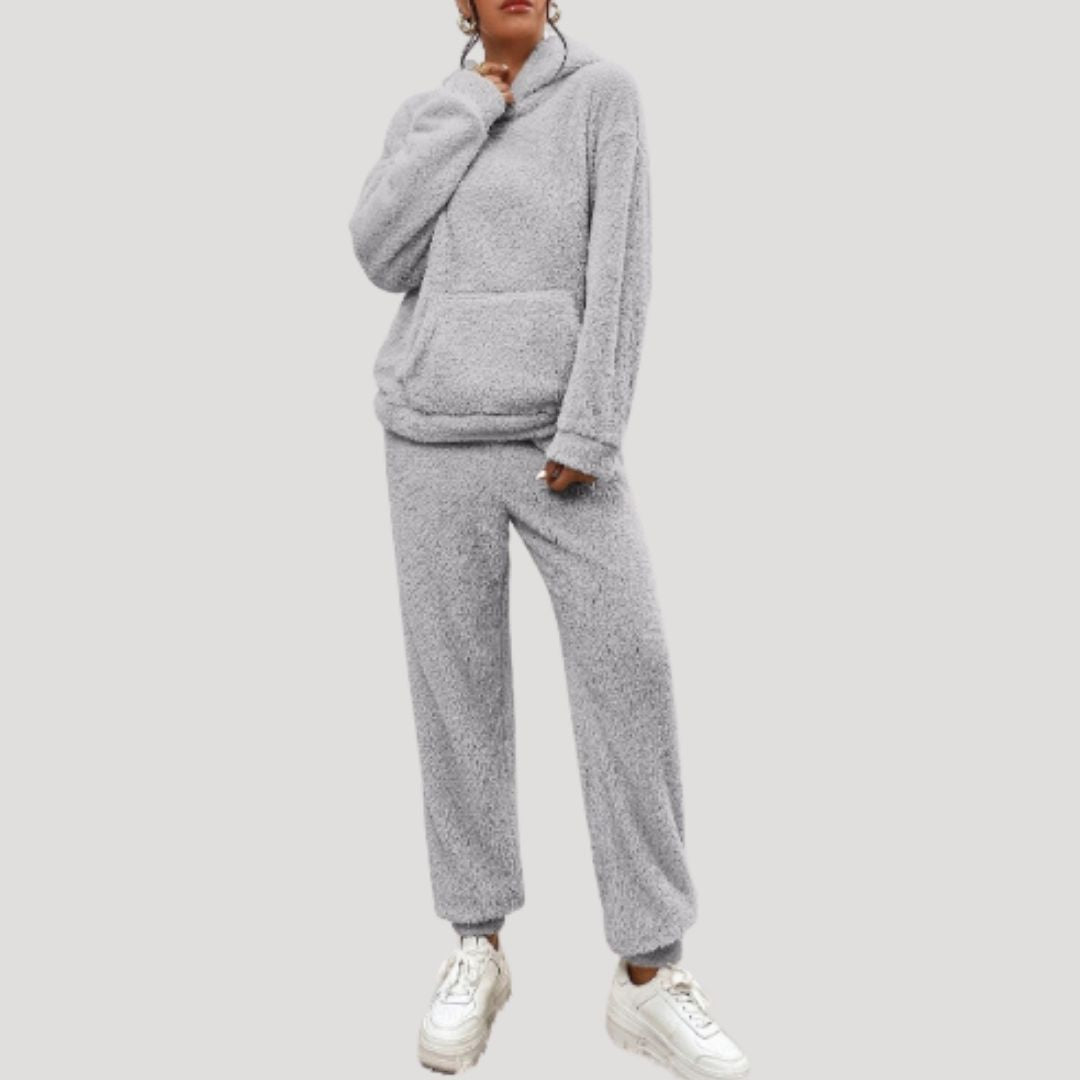 Damen - Fleece Loungewear Set - Bequem & Warm - Winter Trainingsanzug