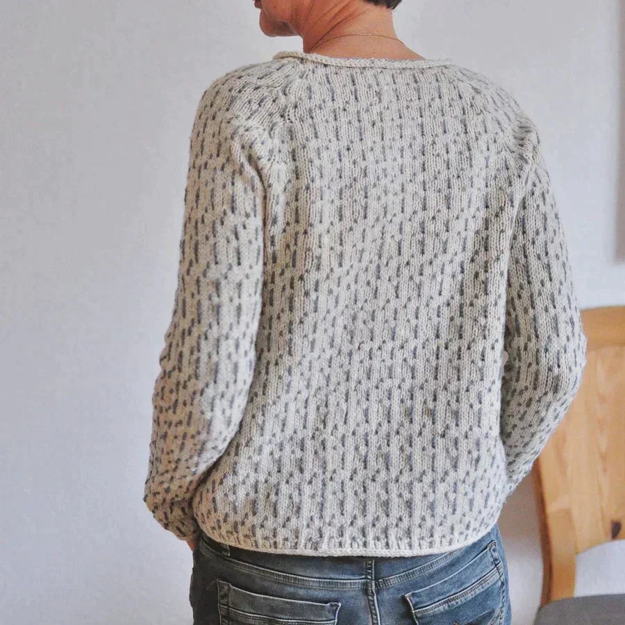 Damen - Strickpullover - Weichem Material - Eleganter Grauer Langarm Pullover - Ideal für jeden Anlass