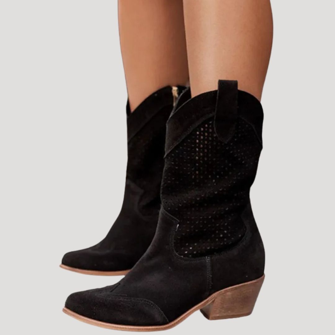 Damen - Wildleder-Stiefeletten - Stilvoller Winter Look - Bequeme und Modische Schuhe für die kalte Jahreszeit