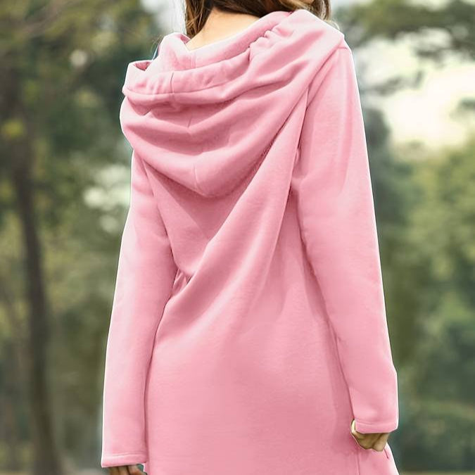 Damen - Langer Kapuzenpullover - Weicher Stoff - Stilvolles Design - Ideal für jeden Anlass