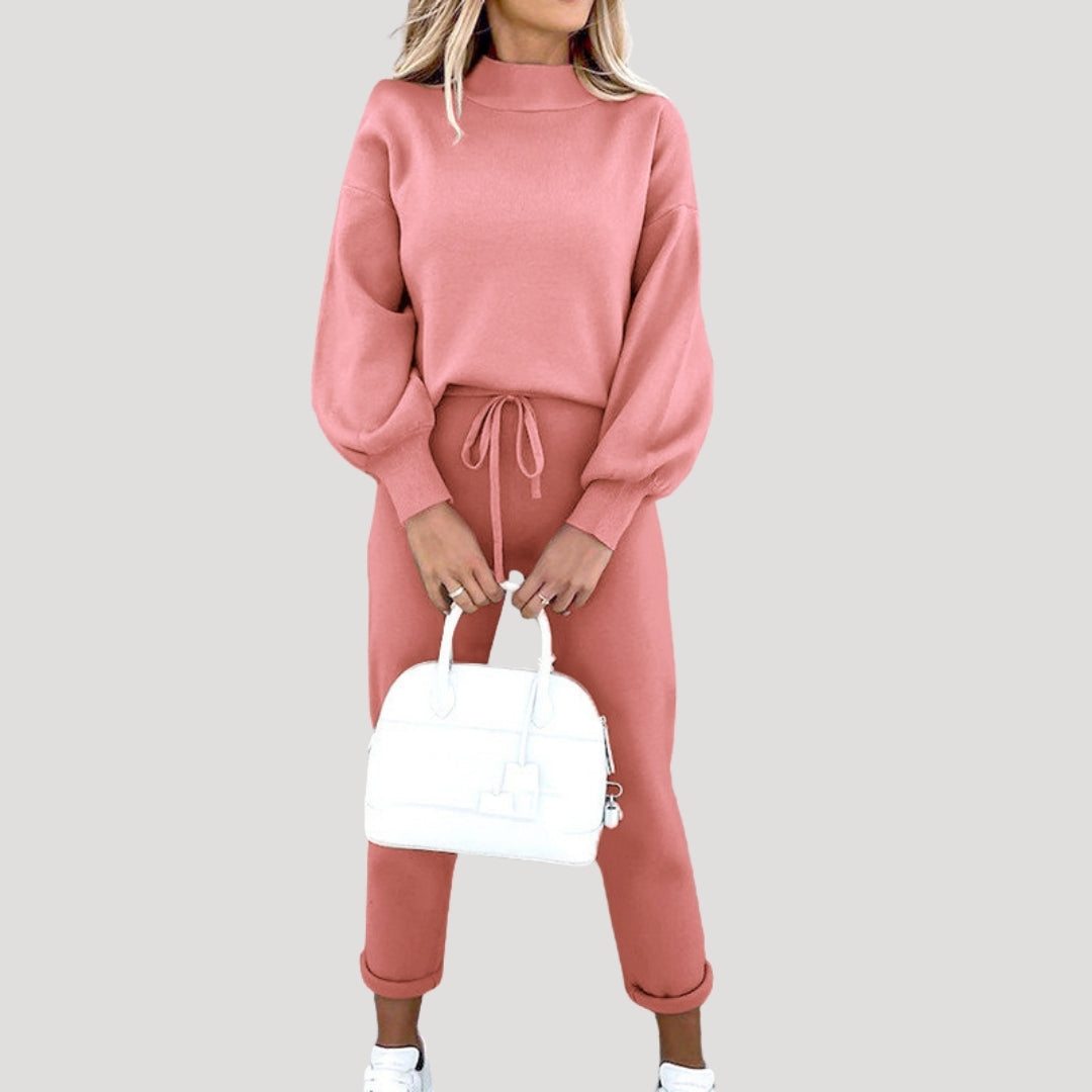 Damen - Strick Trainingsanzug Set - Bequeme Loungewear - Perfekt für Entspannung und Freizeit