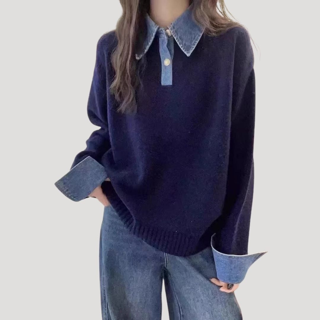 Damen - Winterpullover - Wolle mit Lagenkragen - Bequemer und stilvoller Pullover für kalte Tage