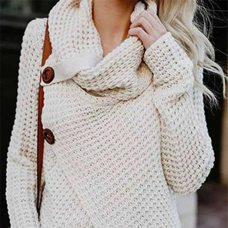Damen - Wollstrickpullover - Lockere Passform - Gemütlicher Strickpullover für Komfort und Stil