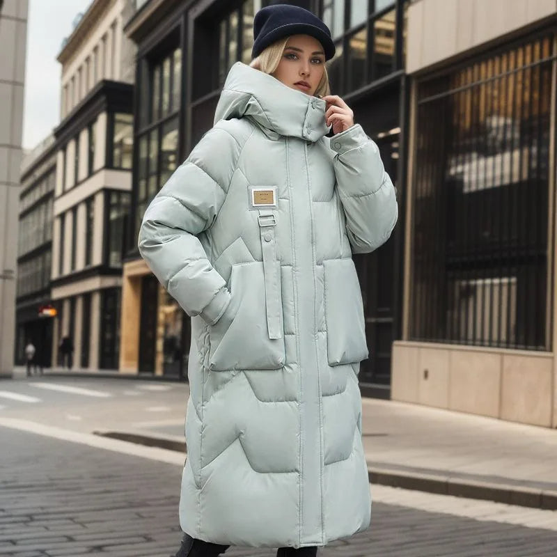 Damen - Maxi Langer gepolsterter Mantel - Kapuze - Bequemer Winterstyle für kalte Tage
