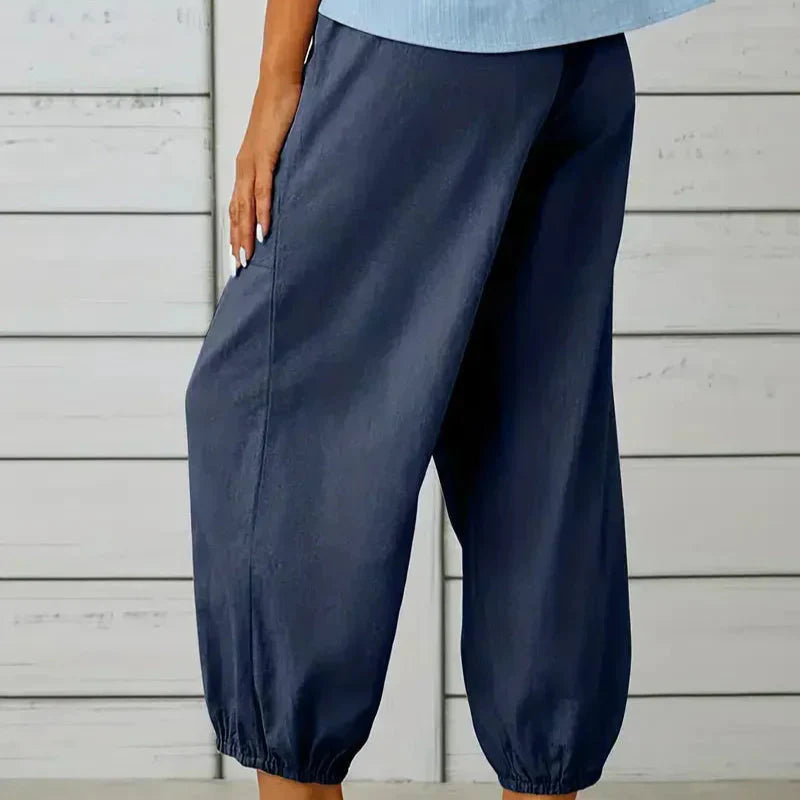 Damen - Leichte Sommerhose - Atmungsaktives Material - Bequemer Stil für den perfekten Sommerlook