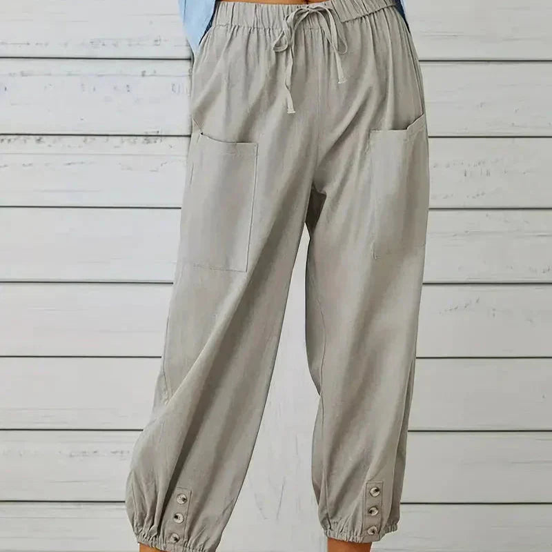 Damen - Leichte Sommerhose - Atmungsaktives Material - Bequemer Stil für den perfekten Sommerlook