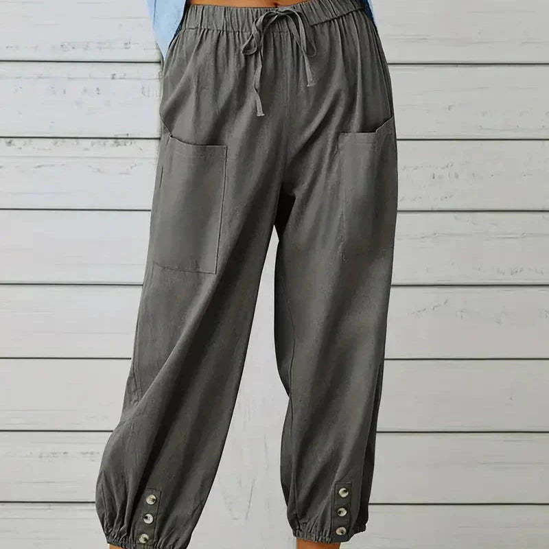 Damen - Leichte Sommerhose - Atmungsaktives Material - Bequemer Stil für den perfekten Sommerlook