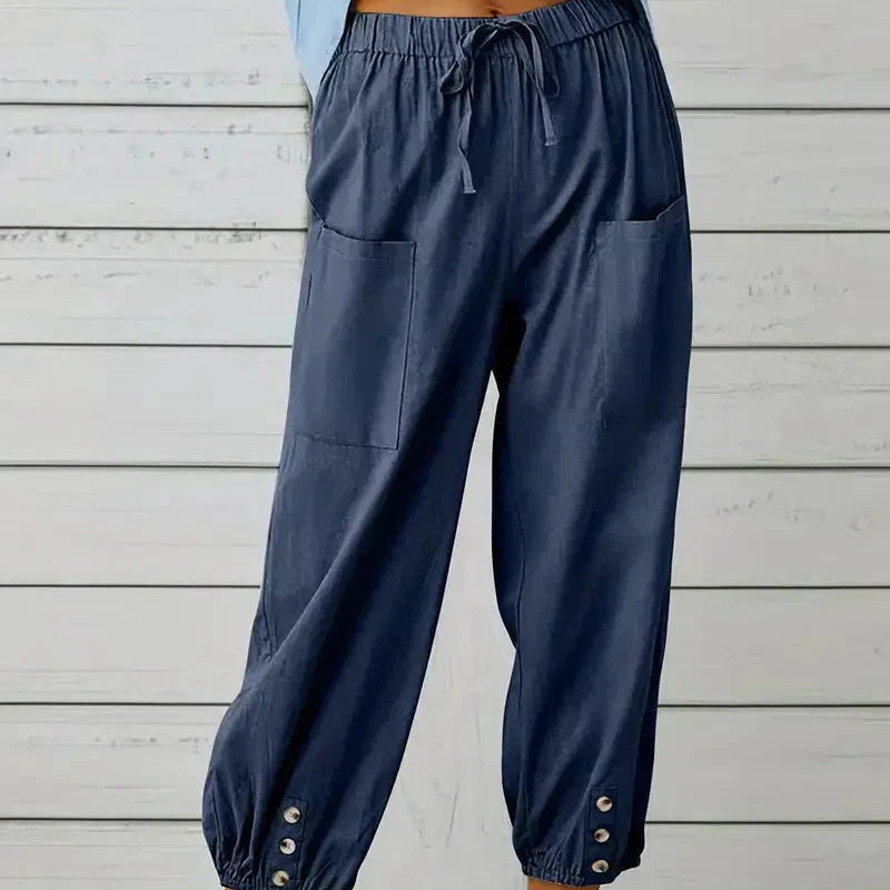 Damen - Leichte Sommerhose - Atmungsaktives Material - Bequemer Stil für den perfekten Sommerlook