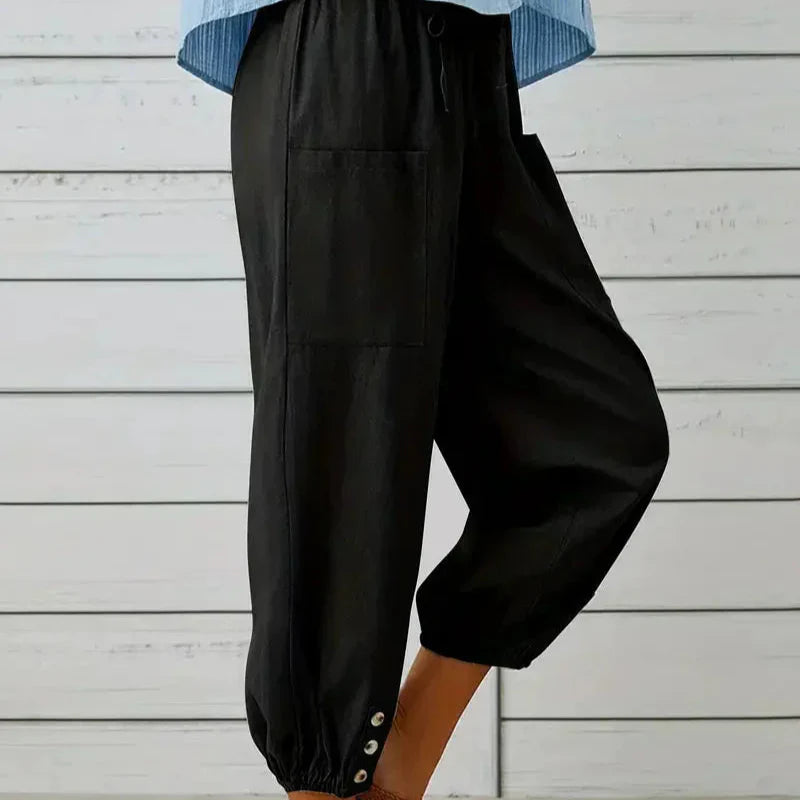 Damen - Leichte Sommerhose - Atmungsaktives Material - Bequemer Stil für den perfekten Sommerlook
