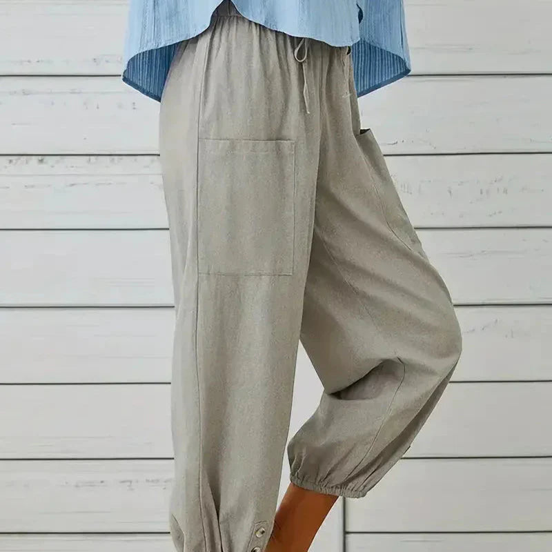 Damen - Leichte Sommerhose - Atmungsaktives Material - Bequemer Stil für den perfekten Sommerlook