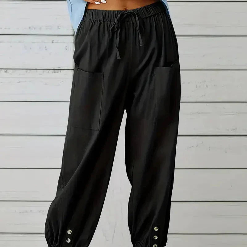 Damen - Leichte Sommerhose - Atmungsaktives Material - Bequemer Stil für den perfekten Sommerlook