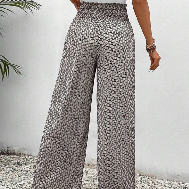 Damen - Hosen - Leichtes Material - Weite Bein - Modische Freizeithose für jeden Anlass