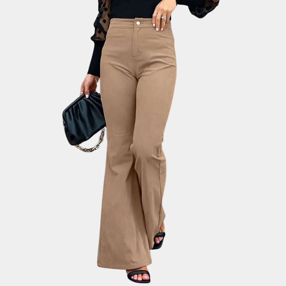 Damen - Hochtaillierte Schlaghosen - Cord Stil - Trendy und Bequem für Jedes Outfit