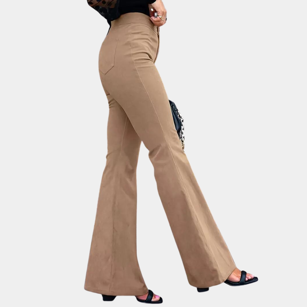 Damen - Hochtaillierte Schlaghosen - Cord Stil - Trendy und Bequem für Jedes Outfit