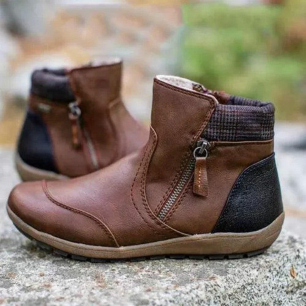 Damen - Stiefeletten - Warm gefüttertes Leder - Stylische und bequeme - Schuhe für kalte Tage