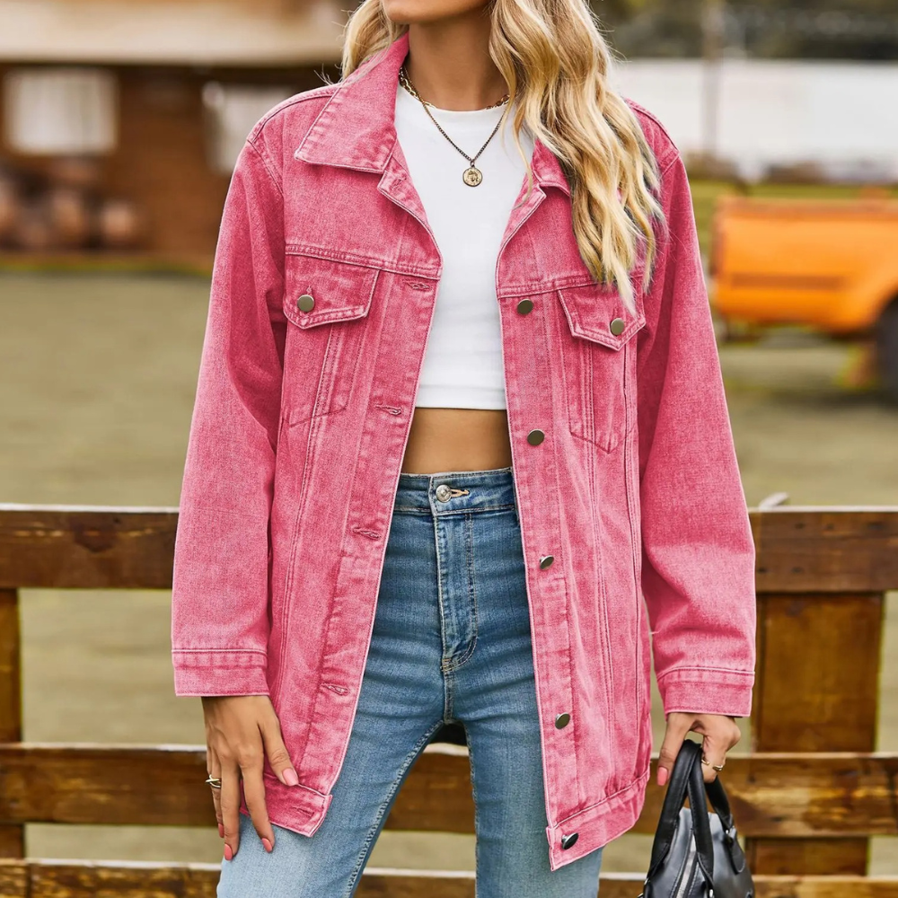Damen - Denim-Jacke - Strapazierfähiges Gewebe - Bequeme Passform - Vielseitig für jede Jahreszeit
