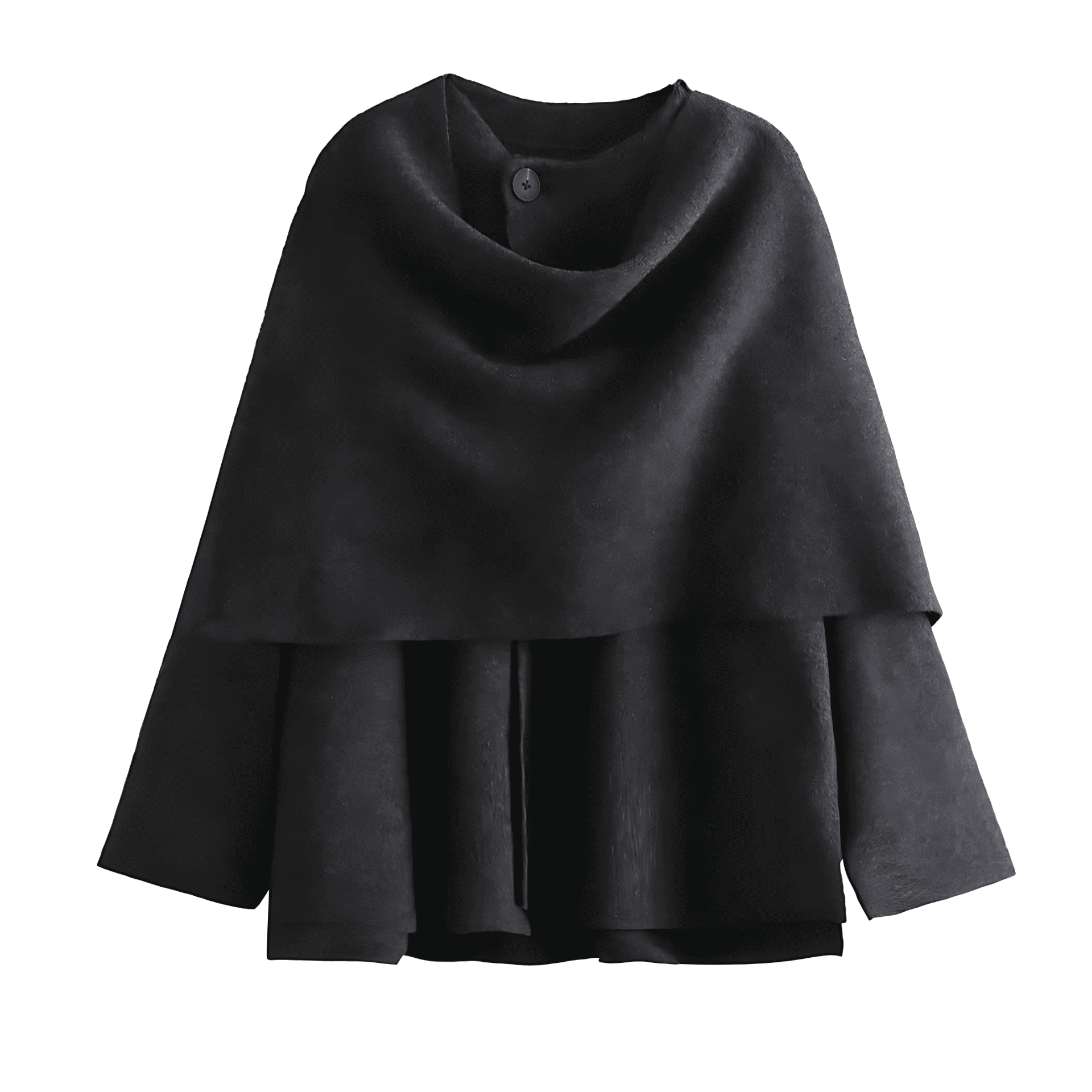Damen - Asymmetrische Wollumhang Jacke - Stilvoller Look für kalte Tage