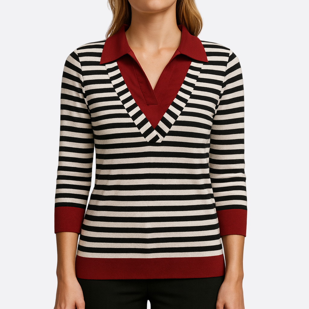 Damen - Gestreiftes Sweatshirt - Baumwolle - Lockere Passform für ultimativen Komfort