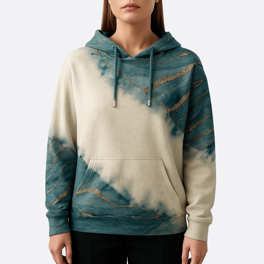 Damen - Hoodie - Kreativem abstraktem Aufdruck - Baumwollmischung - Bequeme und stylische Oberbekleidung