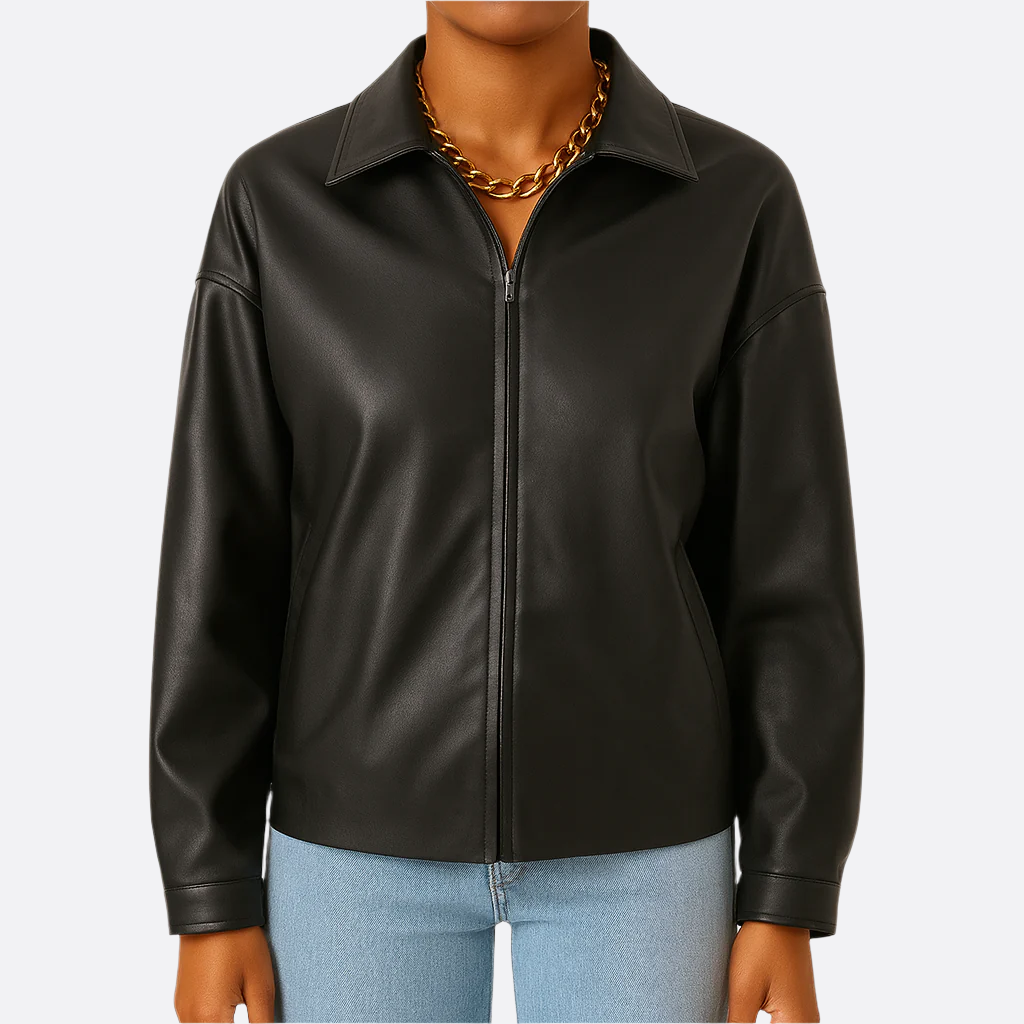 Damen - Jacke - Kunstleder - Stylisch & Vielseitig - Perfekt für jeden Anlass