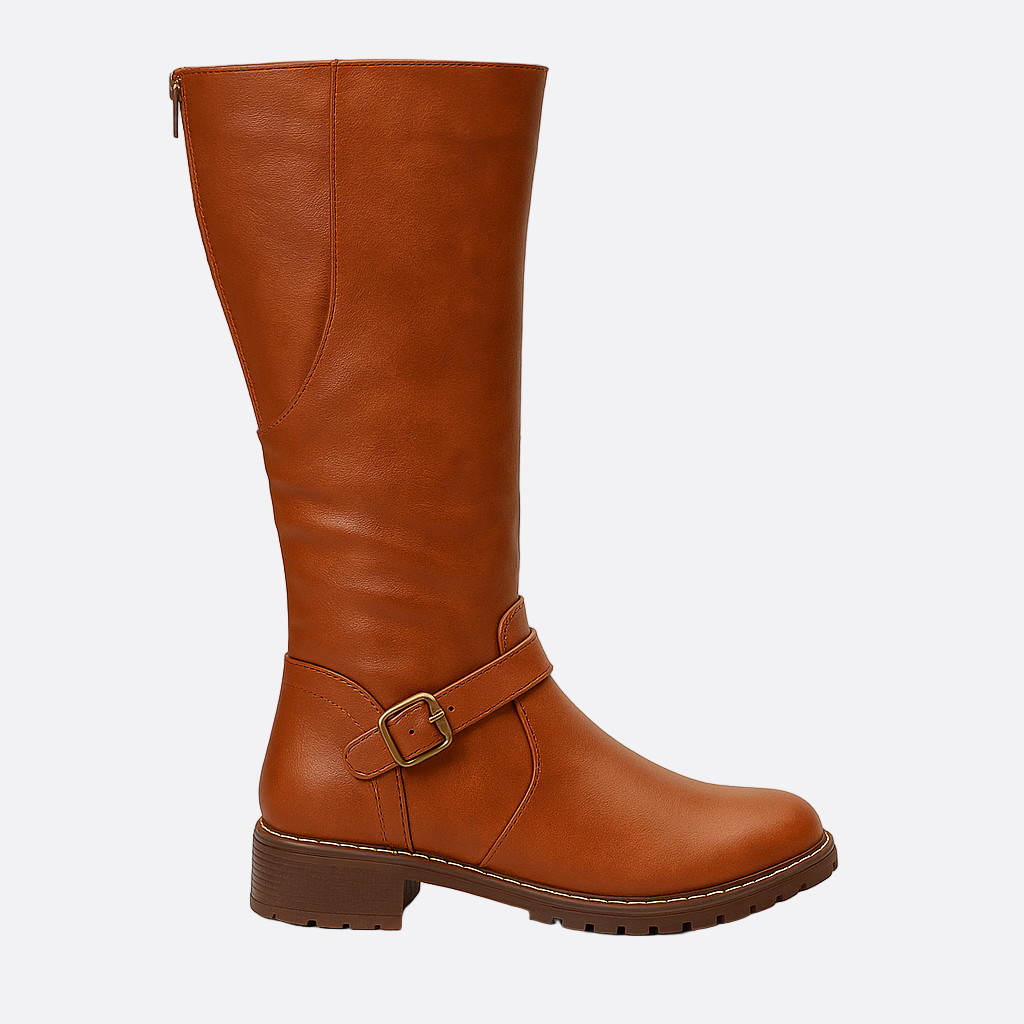 Damen - Kniehohe Stiefel - Niedriger Absatz - Stilvolle und Bequeme Stiefel für Jeden Anlass