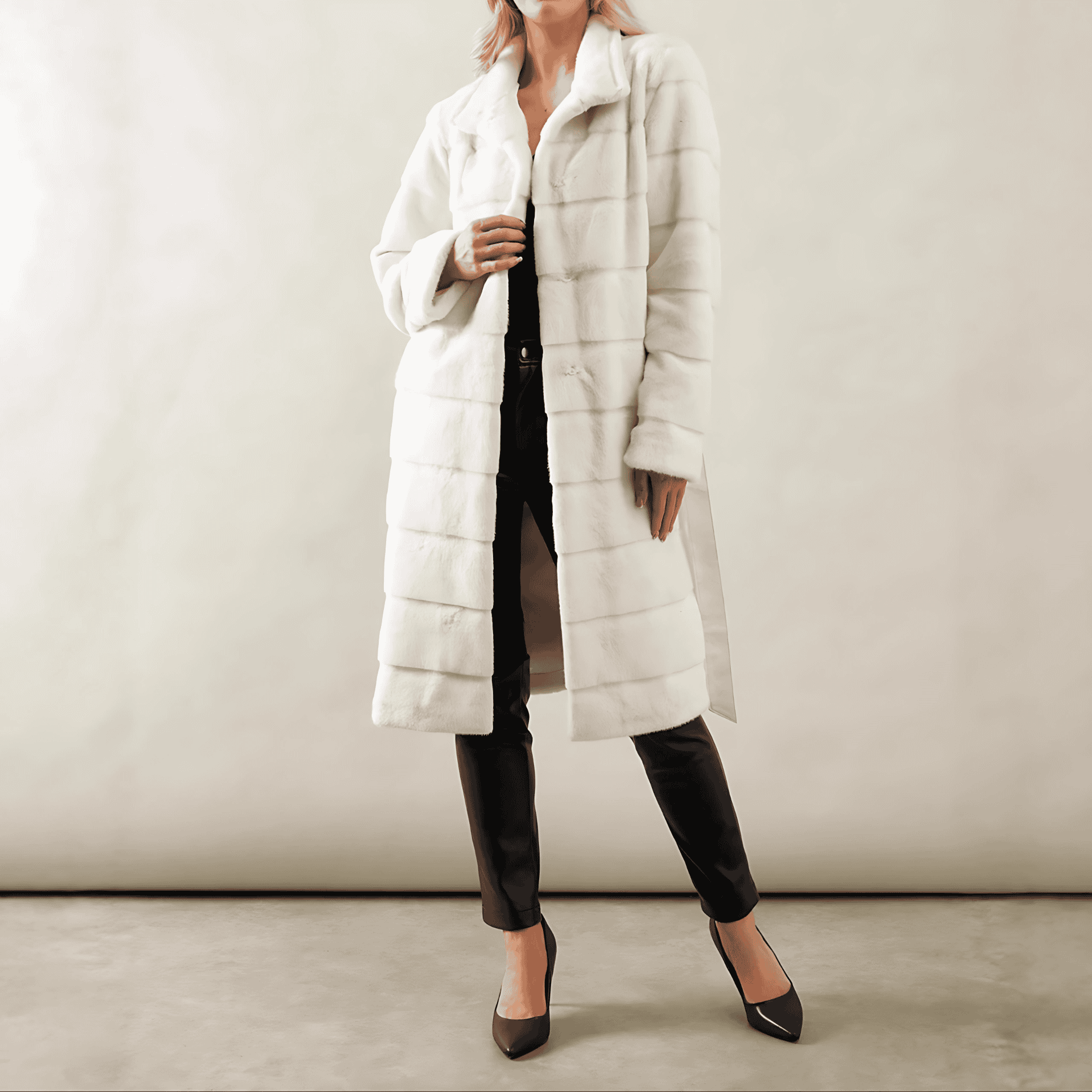 Damen - Kuschelige Jacke mit Gürtel - Weiches Material - Perfekt für kühle Tage