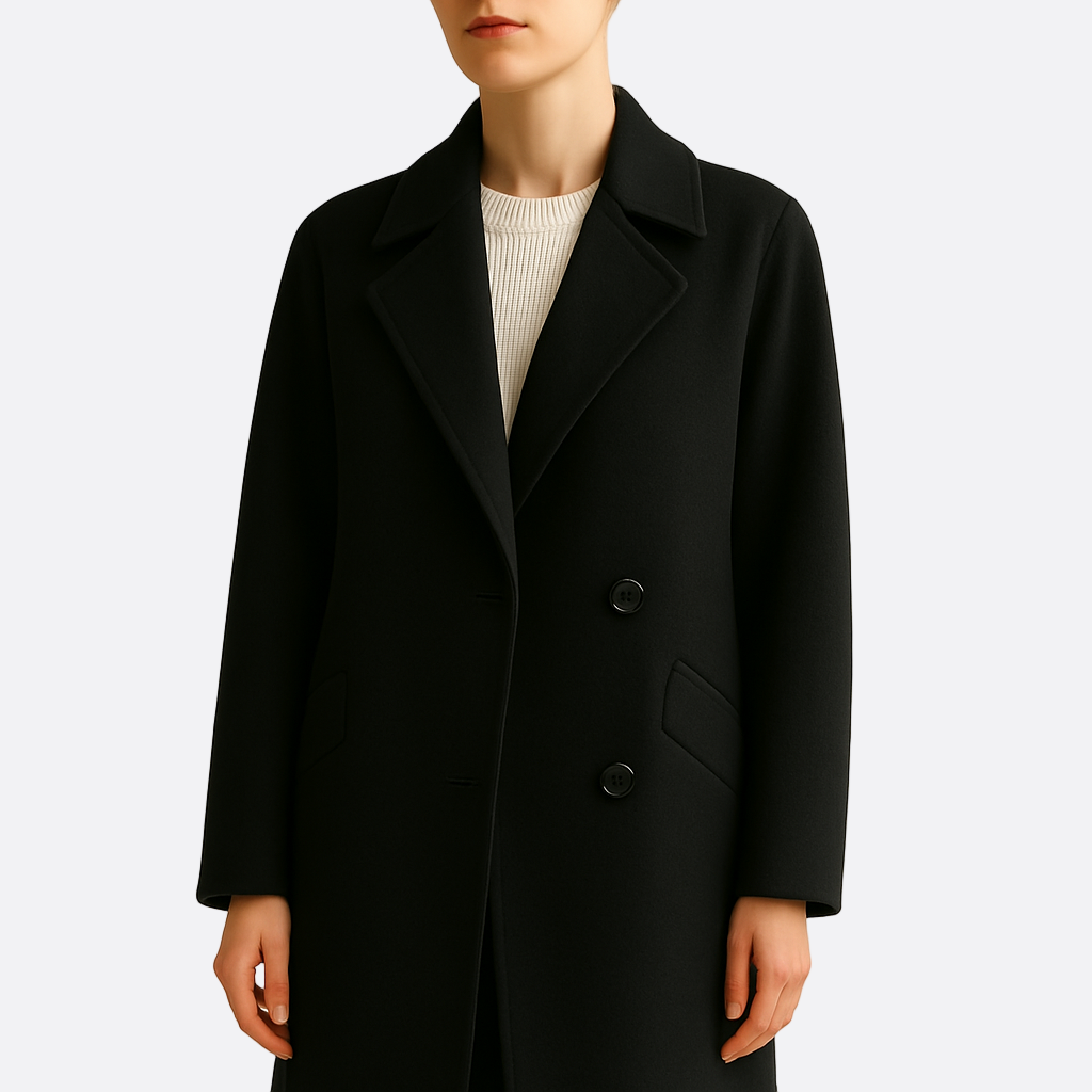 Damen - Langer Winter Trenchcoat - Taillengürtel - Stilvoller und warmer Mantel für kalte Tage