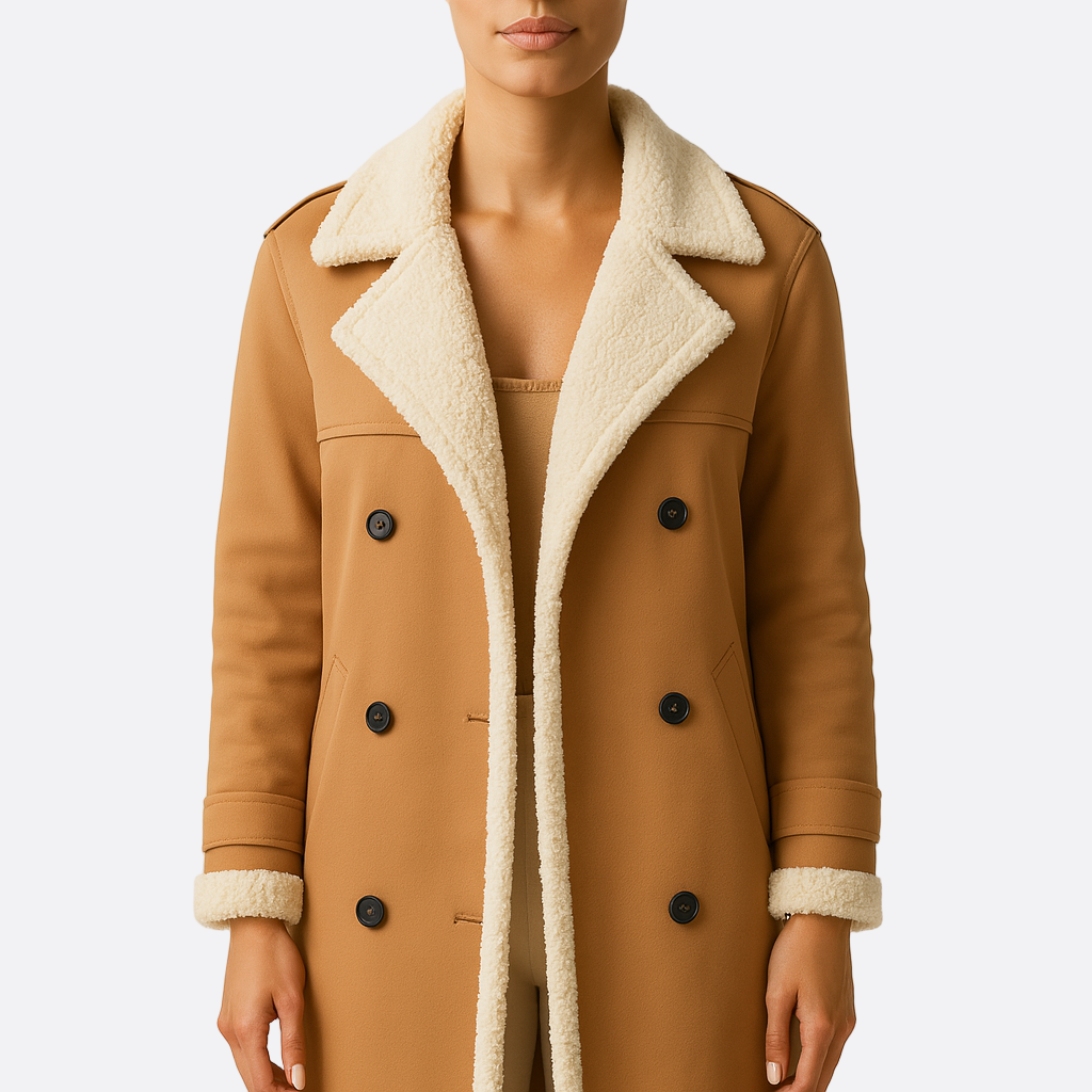 Damen - Langer Wintermantel - Gemütlicher Button Down Stil - Perfekt für Komfort bei kaltem Wetter