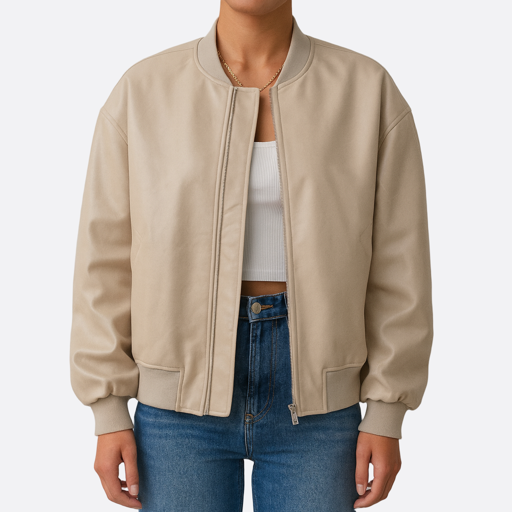 Damen - Lässige Bomberjacke - Leichtem Material - Übergrößel - Stylische Passform für jeden Anlass