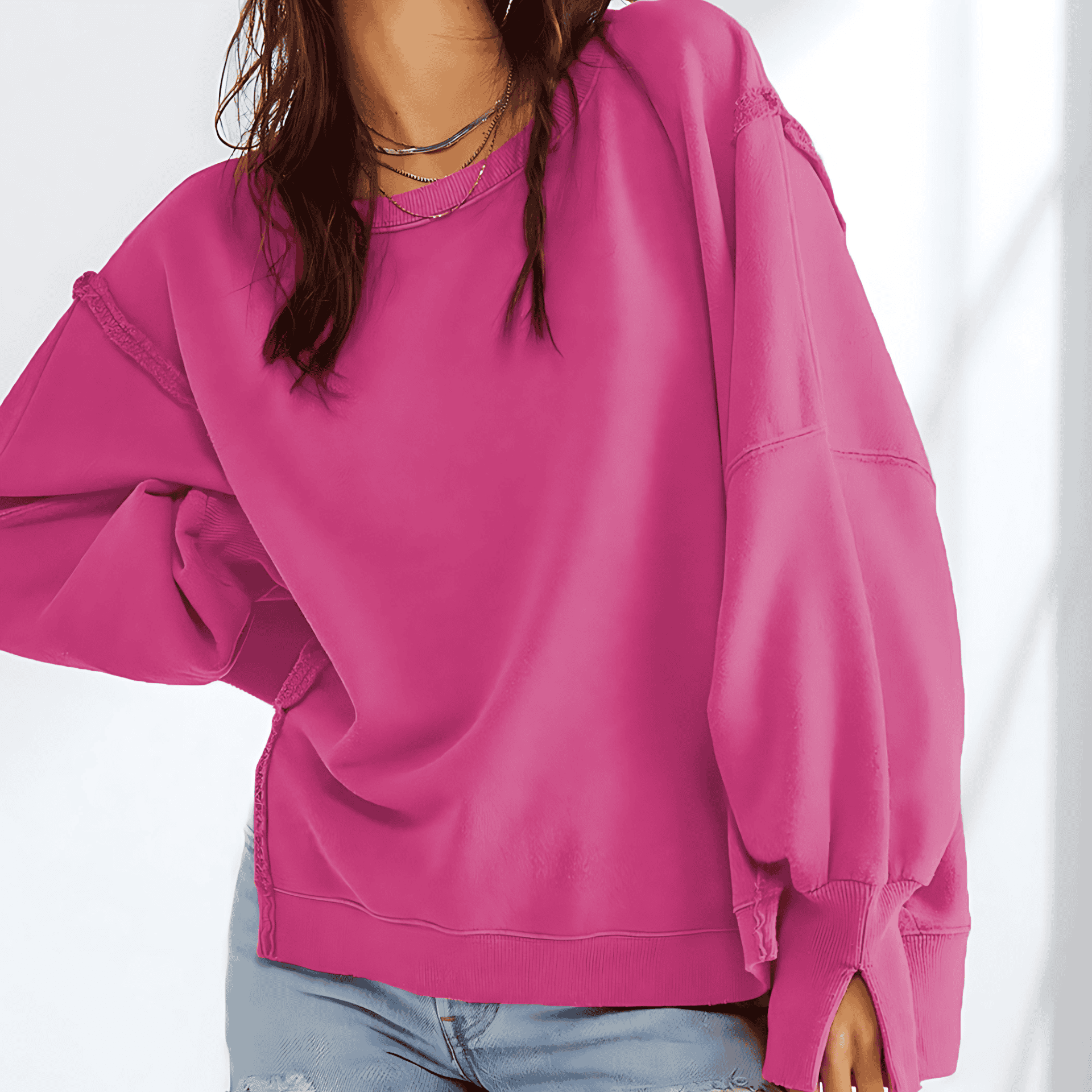 Damen - Sweatshirt - Übergröße - Weicher Stoff - Lässiger Stil für Komfort und Freizeit