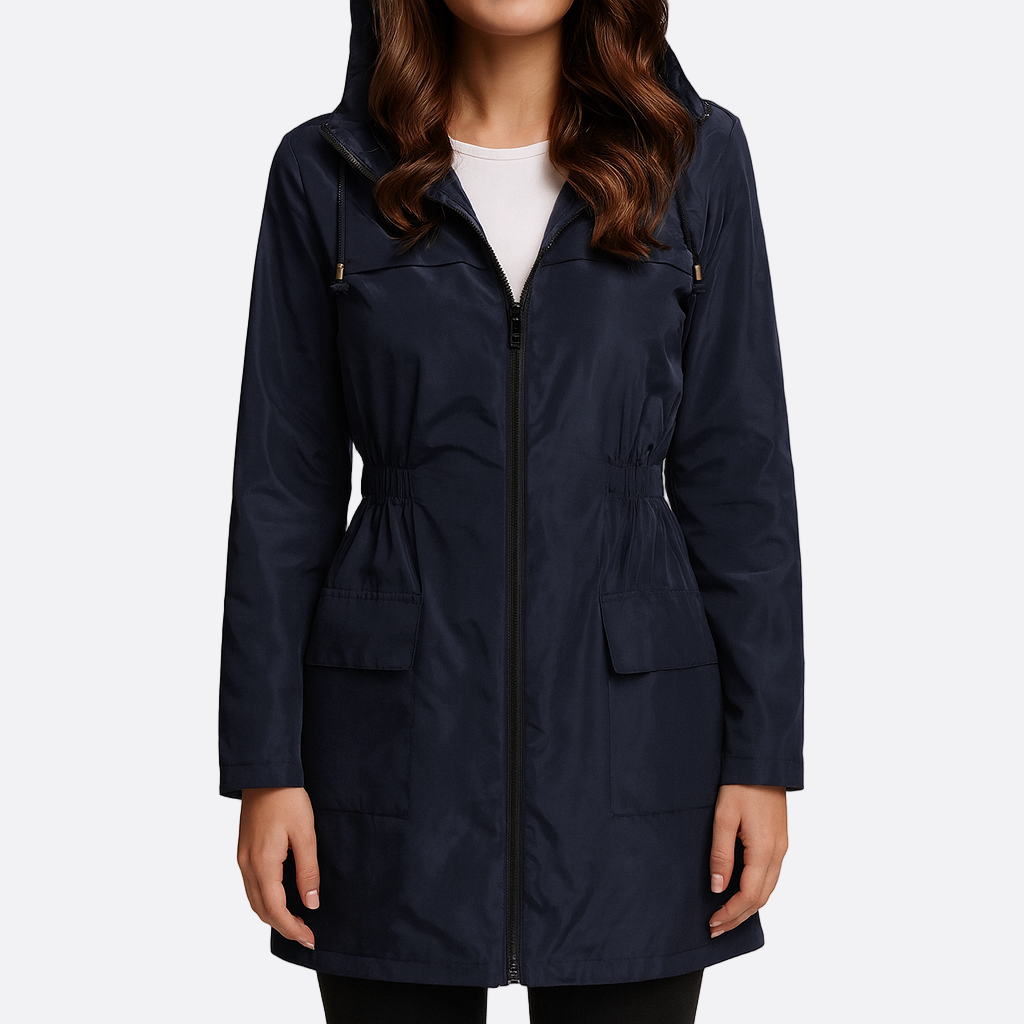 Damen - Windbreaker Jacke mit Kapuze - Wasserdichtes Material - Ideale Schutzbekleidung für Regen