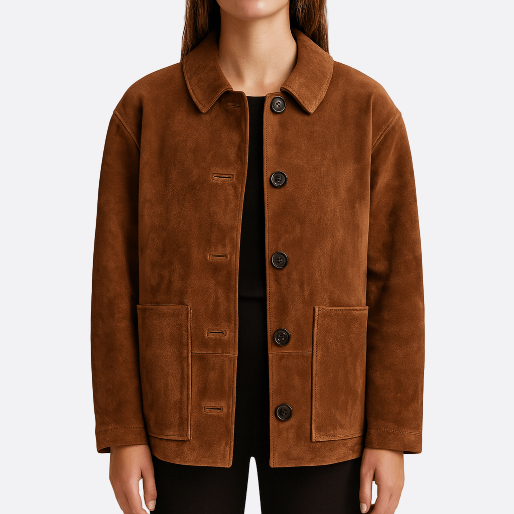 Damen - Winterjacke - Wildleder - Übergroße Still für ultimativen Komfort und Stil