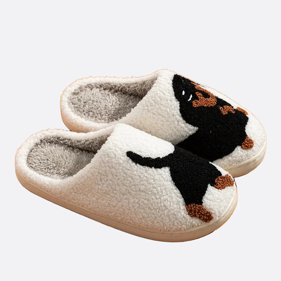 Damen - Hausschuhe - Kuscheligem Hundemotiv - Warm und gemütlich für entspannte Tage
