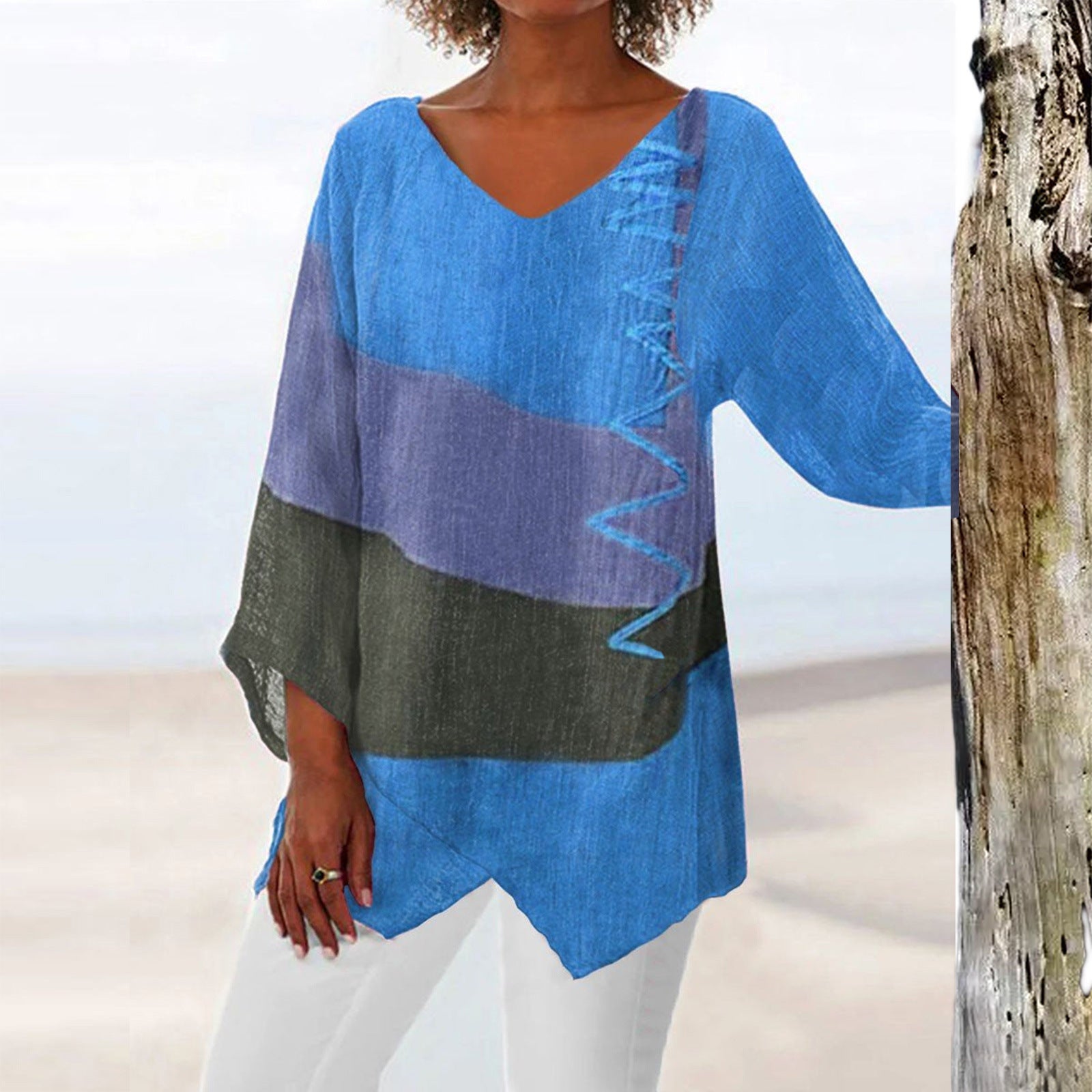 Damen - Bluse mit langen Ärmeln - Weicher Stoff - Bequeme sowohl legere als auch elegante Anlässe