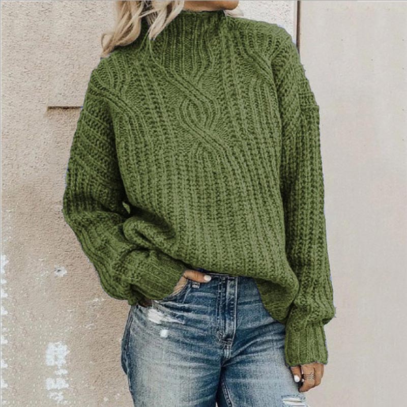 Damen - Winterpullover - Zopfmuster - Gemütlicher Stil für warme Tage