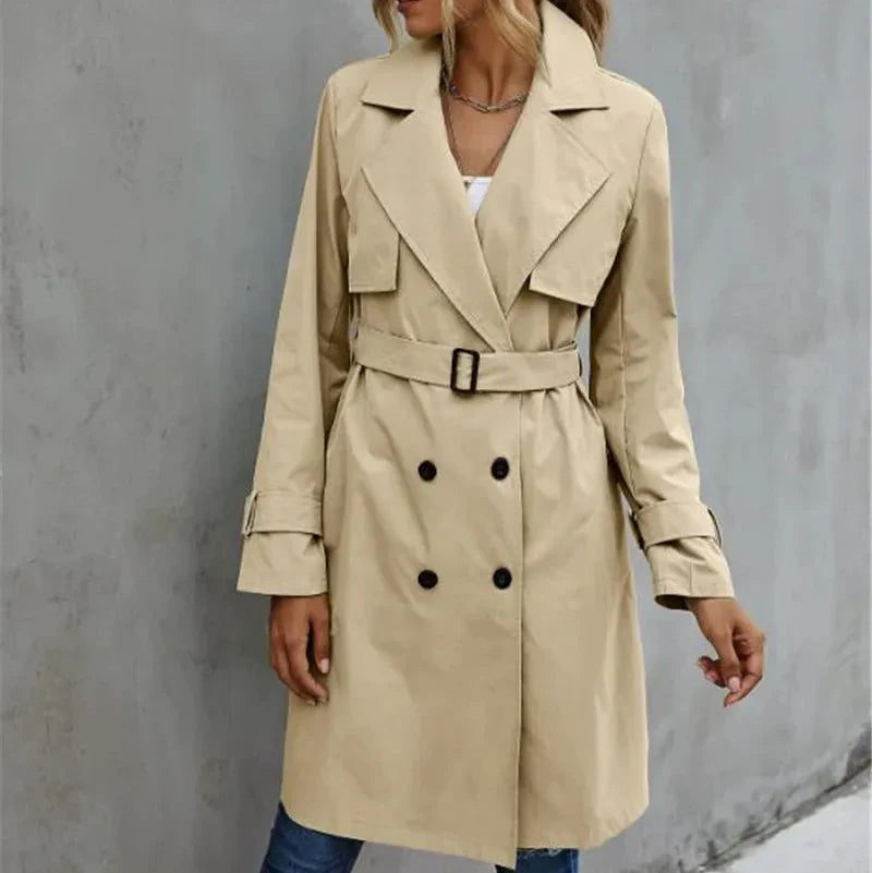 Damen - Trenchcoat - Baumwollmischung - Klassischer Stil - Eleganter Begleiter für jede Jahreszeit