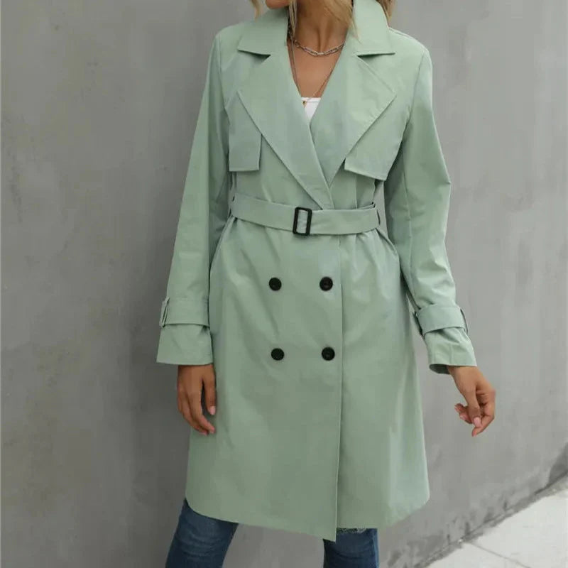 Damen - Trenchcoat - Baumwollmischung - Klassischer Stil - Eleganter Begleiter für jede Jahreszeit