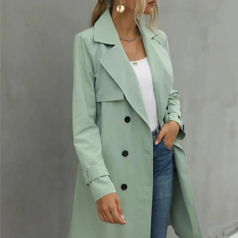 Damen - Trenchcoat - Baumwollmischung - Klassischer Stil - Eleganter Begleiter für jede Jahreszeit