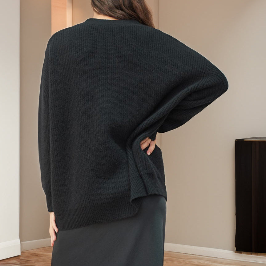 Damen - Gemütliche Strickjacke - Übergröße - Weicher Rippenstrick für perfekten Komfort