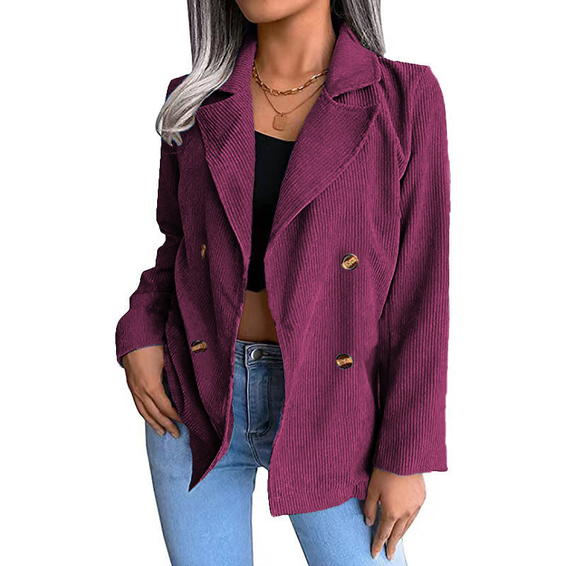 Damen - Cordjacke - Doppelknopfleiste - Modische und Bequeme für jeden Anlass