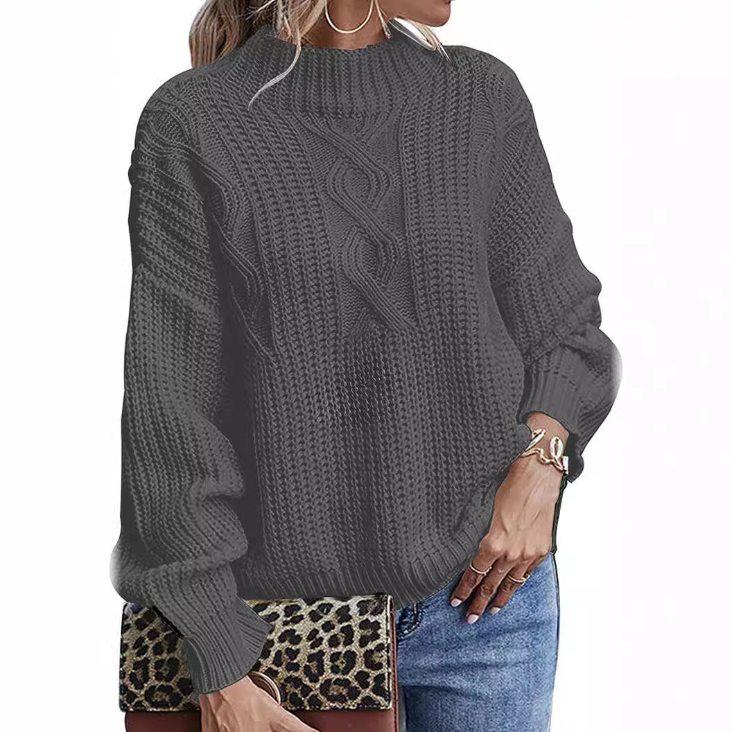Damen - Eleganter Zopfstrick Pullover - Moderner Stil - Bequeme Passform - Ideal für jeden Anlass