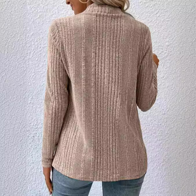 Damen - Lässige Strickjacke - Kuscheliger Stoff - Asymmetrischer Saum für einen modernen Look