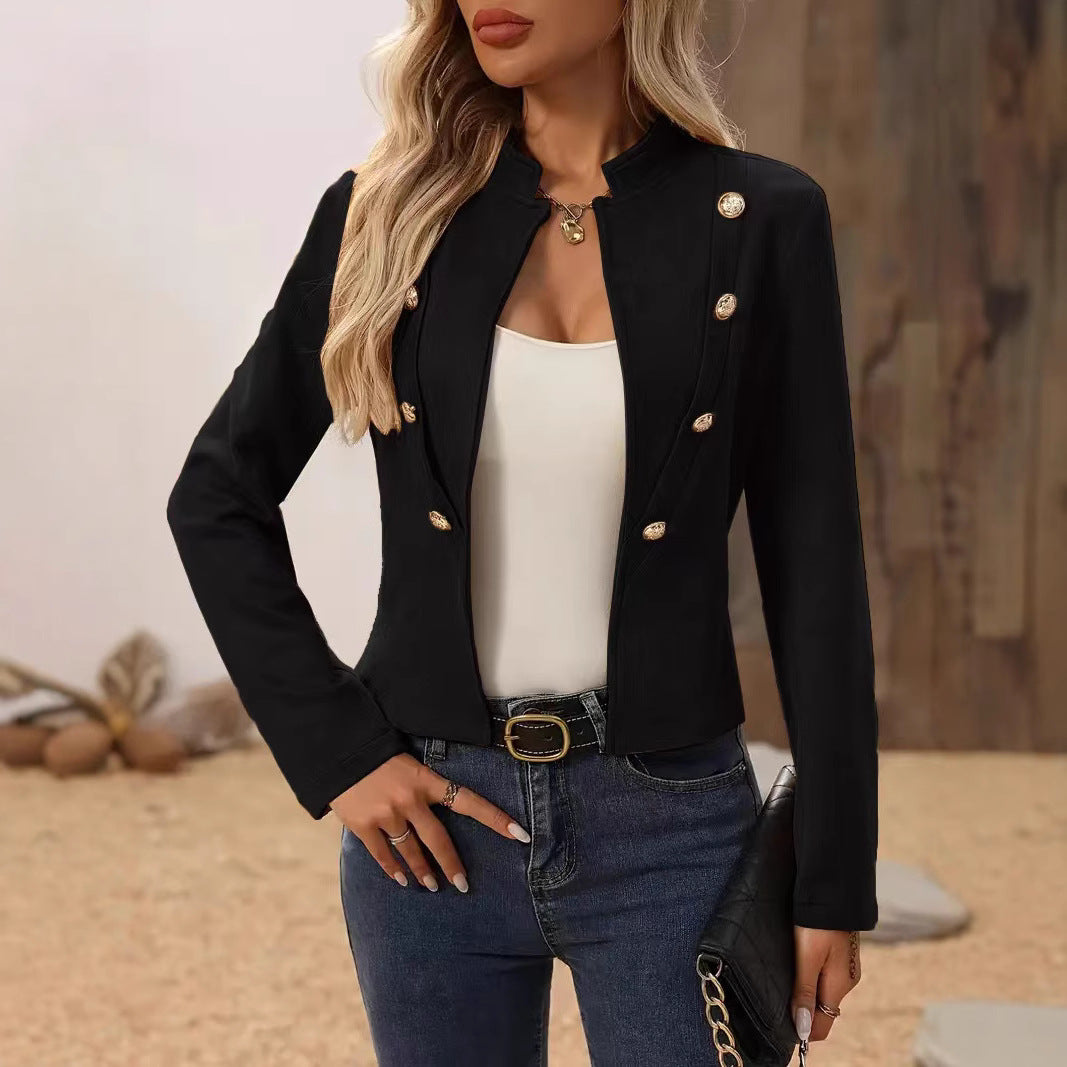 Damen - Kurzblazer - Knopfleiste mit Kragen - Stilvoller Look für jeden Anlass