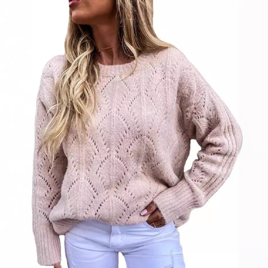 Damen - Strickpullover - Feines Spitzenmuster - Eleganter und bequemer Pullover für jede Gelegenheit