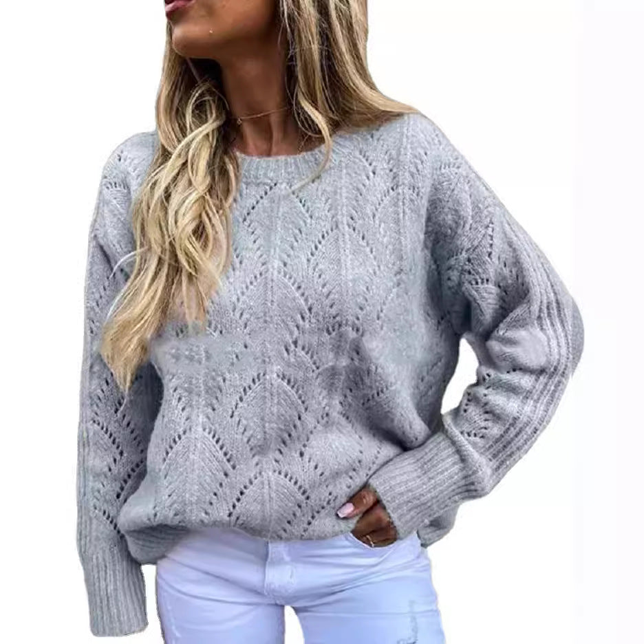 Damen - Strickpullover - Feines Spitzenmuster - Eleganter und bequemer Pullover für jede Gelegenheit