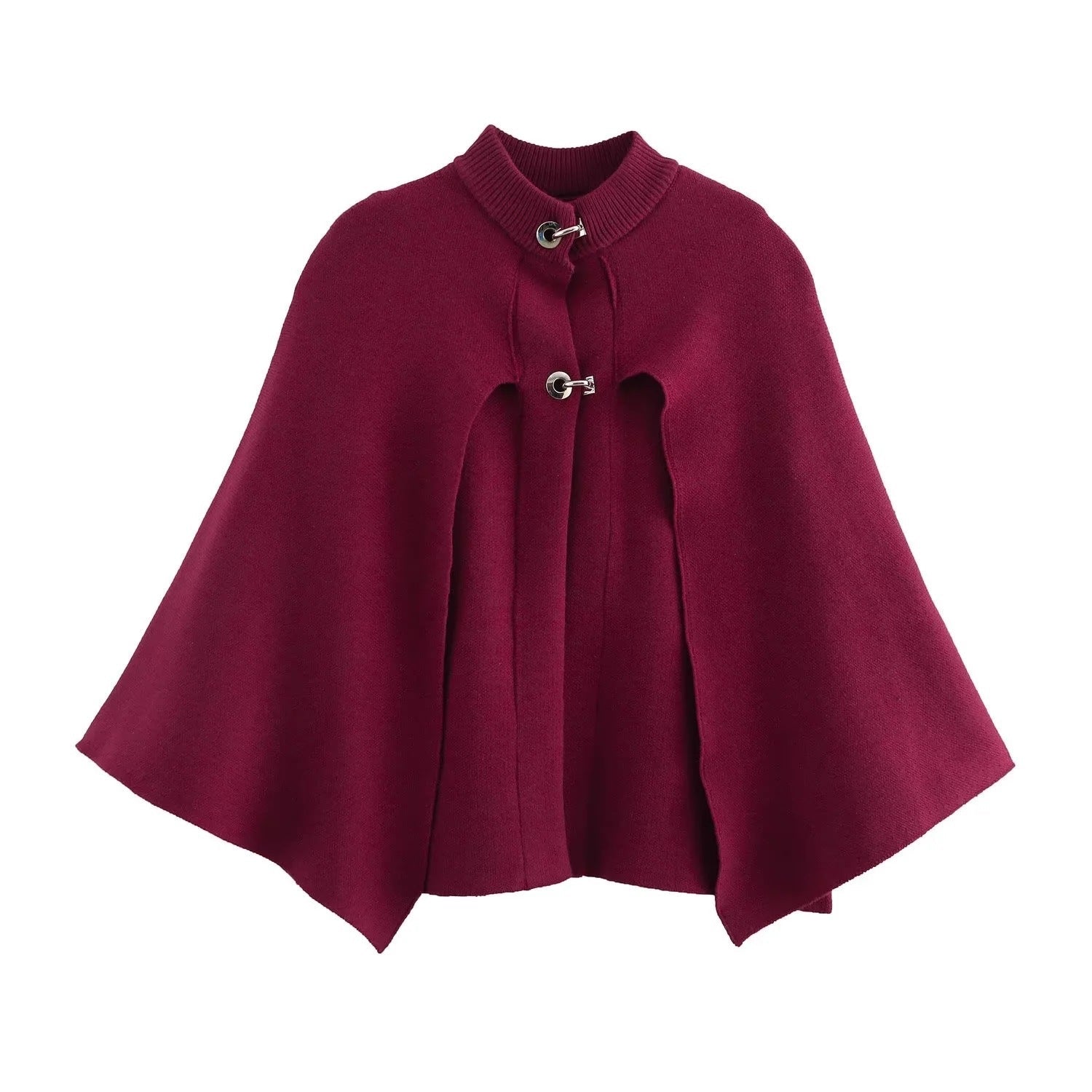 Damen - Cape Jacke mit Knopfleiste - Stehkragen - Eleganter Look für jede Gelegenheit