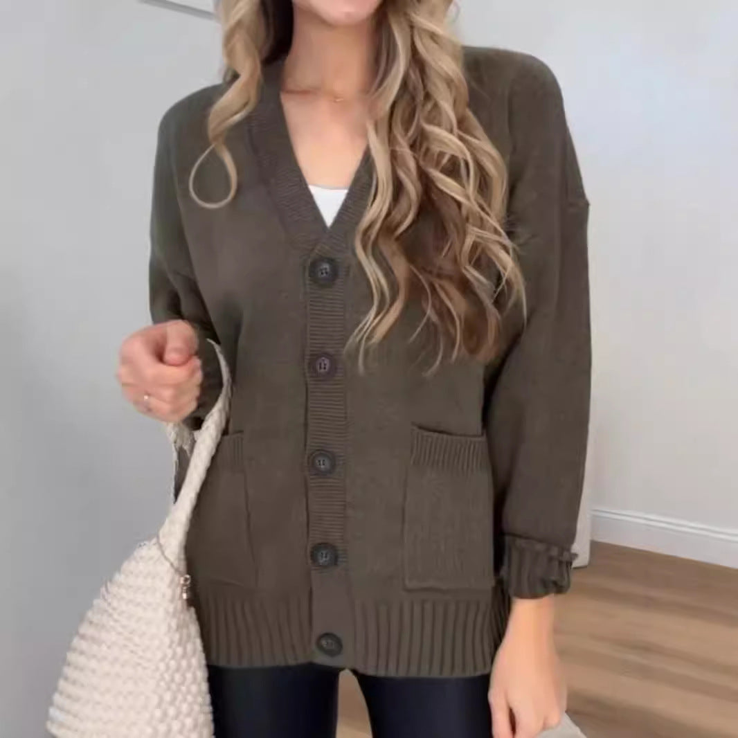 Damen - Kuschelige Strickjacke - Modernes Design mit Knöpfen - Bequem und Stilvoll für jeden Anlass