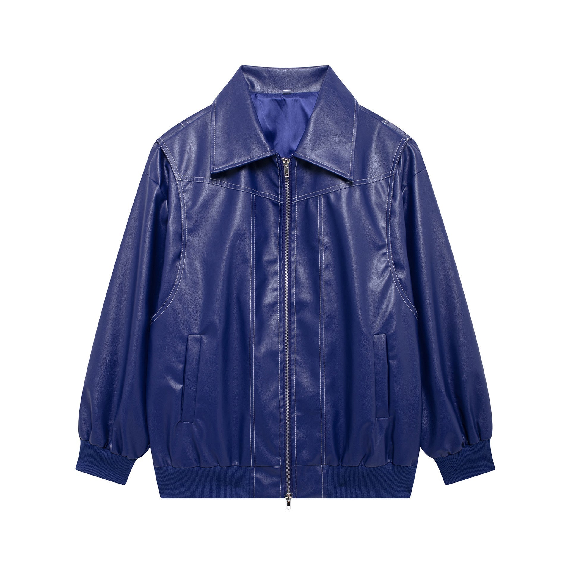 Damen - Jacke mit elastischen Manschetten - Kunstleder - Trendige Mode für jeden Anlass