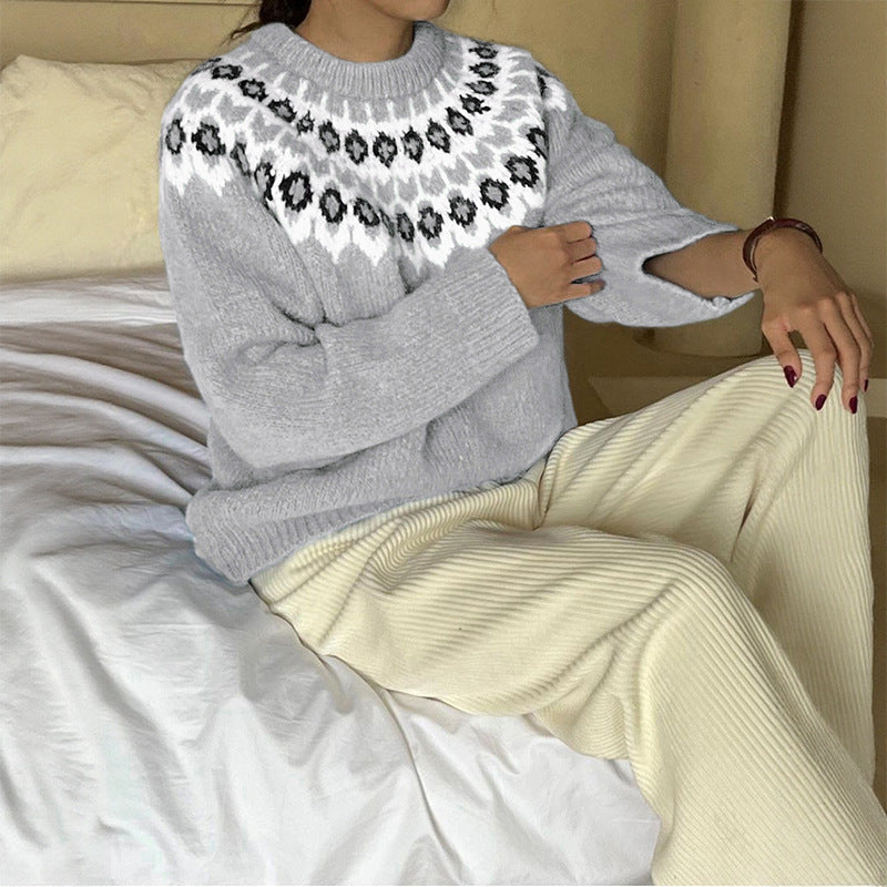 Damen - Strickpullover - Traditionelles norwegisches Design - Gemütlicher Pullover für den Winter