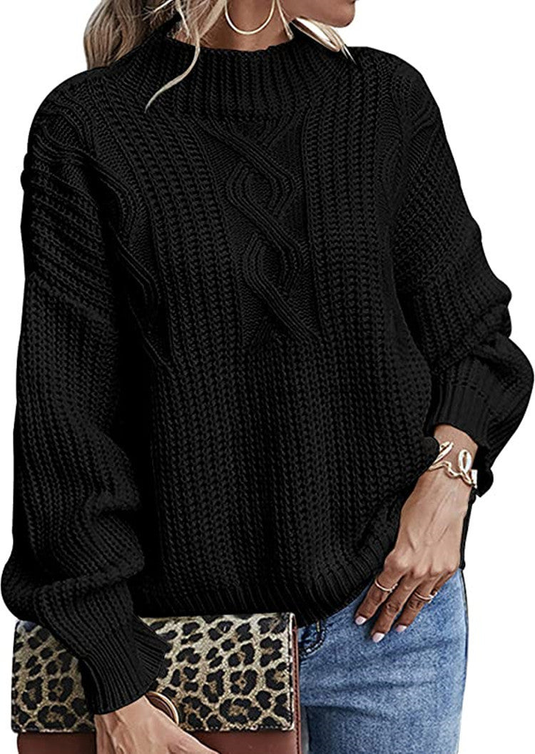 Damen - Eleganter Zopfstrick Pullover - Moderner Stil - Bequeme Passform - Ideal für jeden Anlass